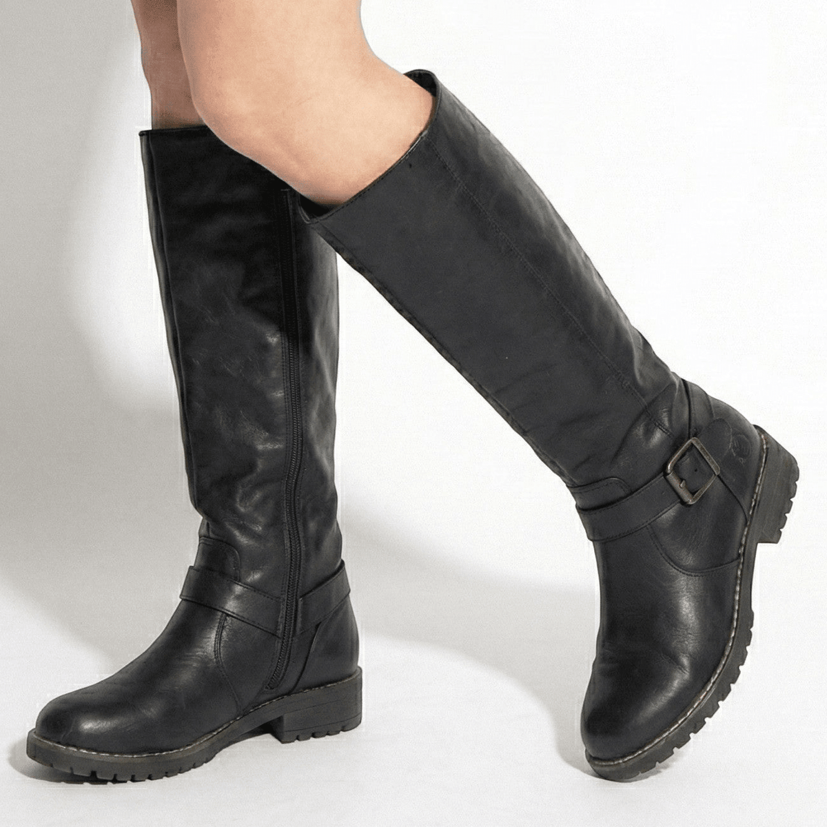 Aurela – Women’s Leather Supportive Knee-High Boots - Leather Boots - Black - Davies & Cooper