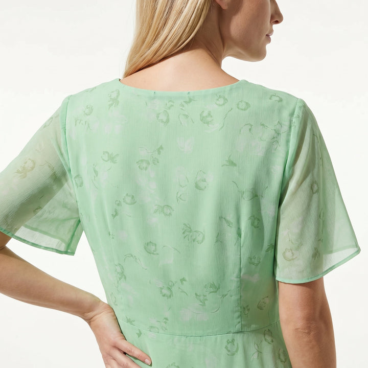 Ava – Women's Summer Floral Print Chiffon Maxi Dress - Maxi Dress - Green - Davies & Cooper