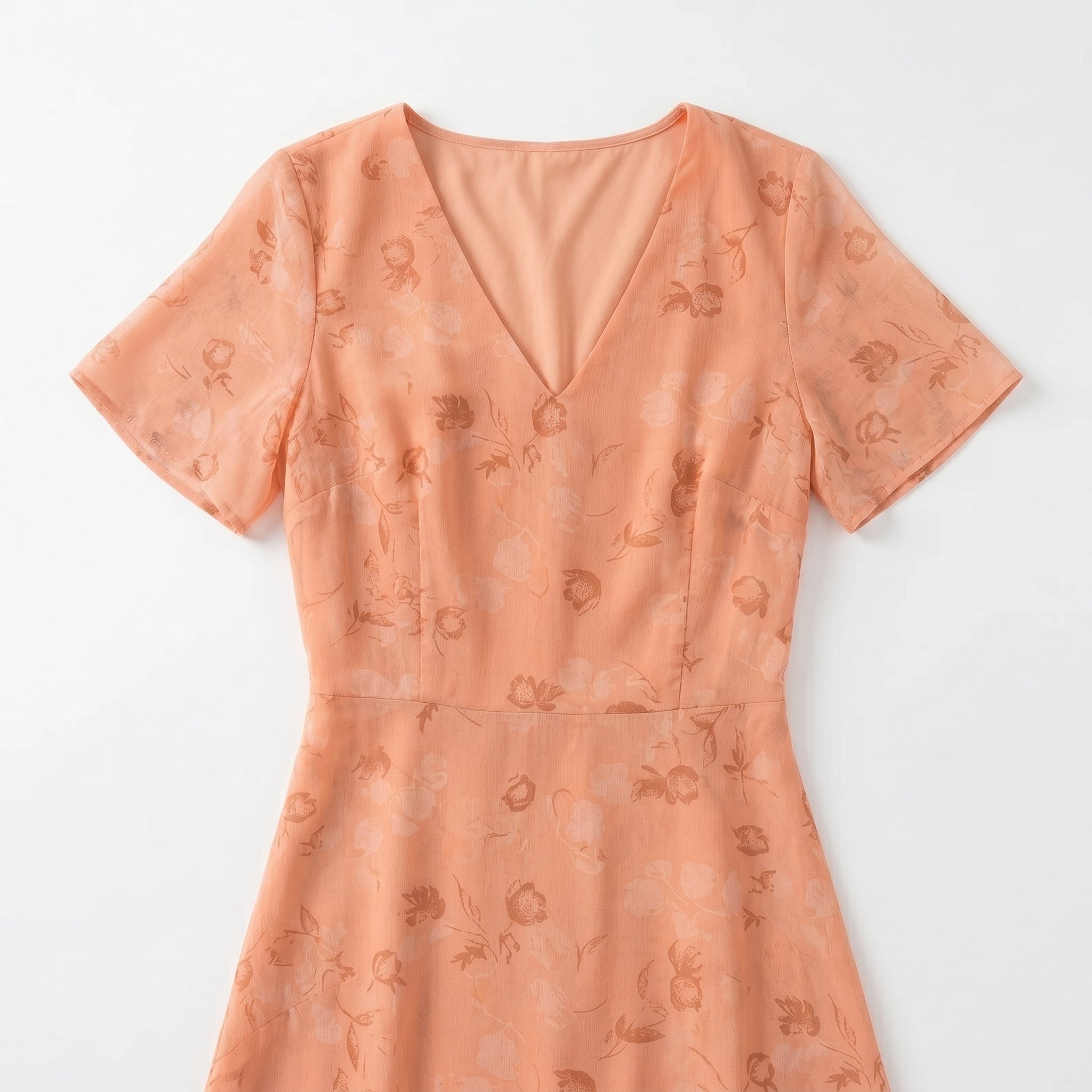 Ava – Women's Summer Floral Print Chiffon Maxi Dress - Maxi Dress - Orange - Davies & Cooper