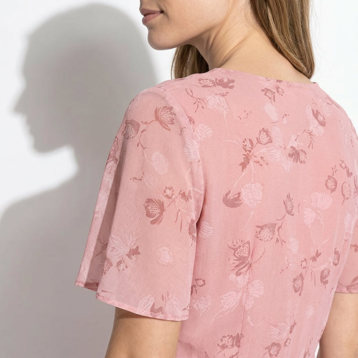 Ava – Women's Summer Floral Print Chiffon Maxi Dress - Maxi Dress - Pink - Davies & Cooper
