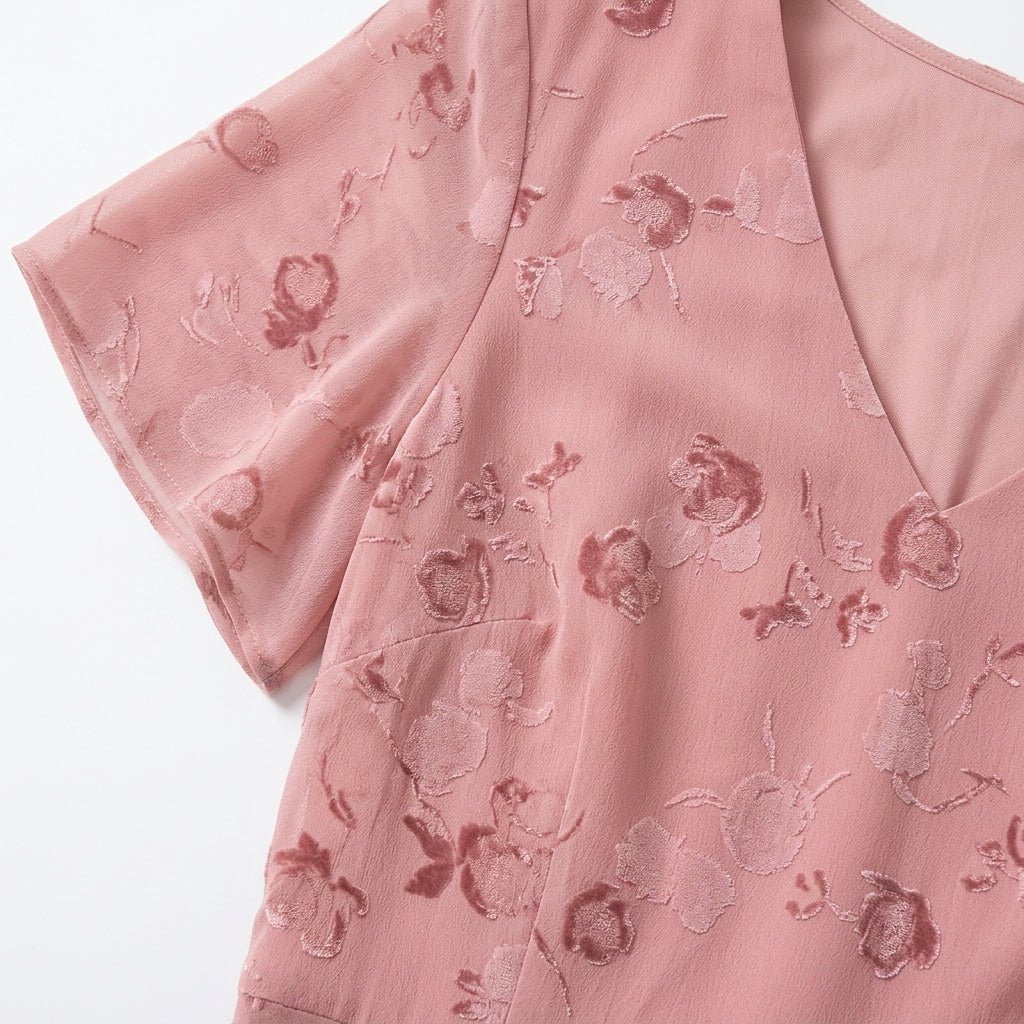 Ava – Women's Summer Floral Print Chiffon Maxi Dress - Maxi Dress - Pink - Davies & Cooper