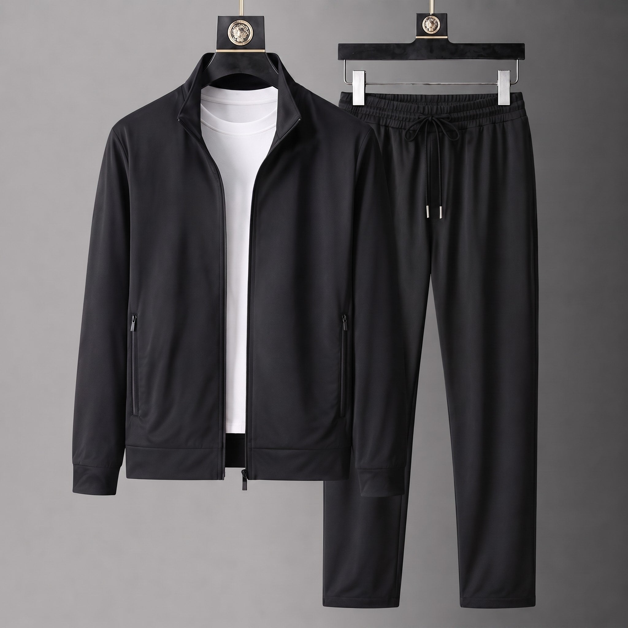 George - Men's Zip-Up Tracksuit Set with Stand Collar