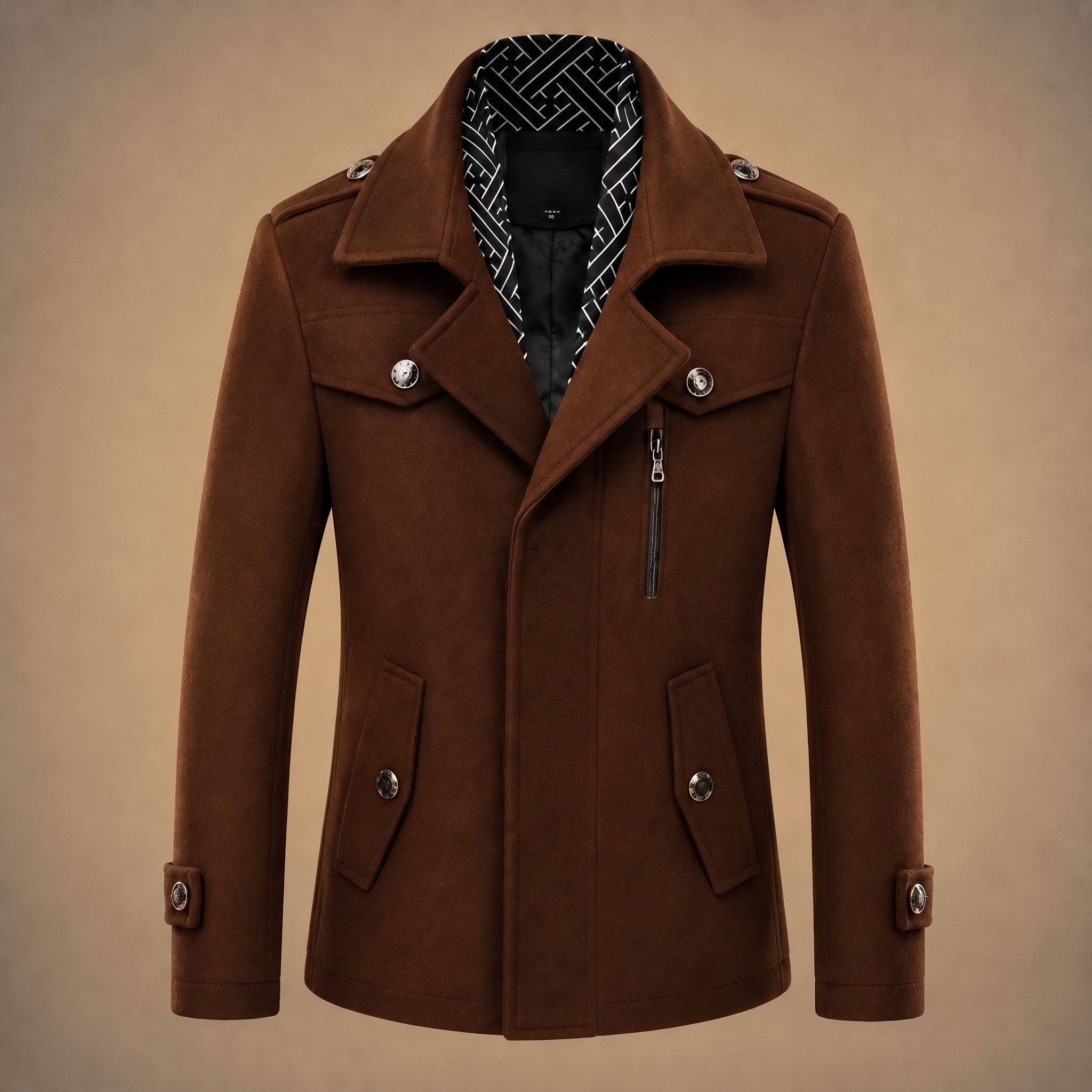 Oliver - Men's Tailored Longline Overcoat with Multiple Pockets