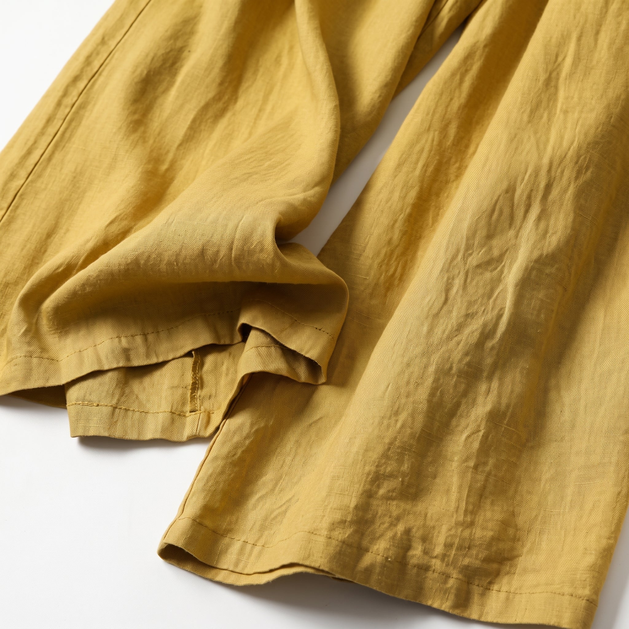 Beatrice - Women's Summer High-Waisted Pleated Culottes - Culottes - Yellow - Davies & Cooper