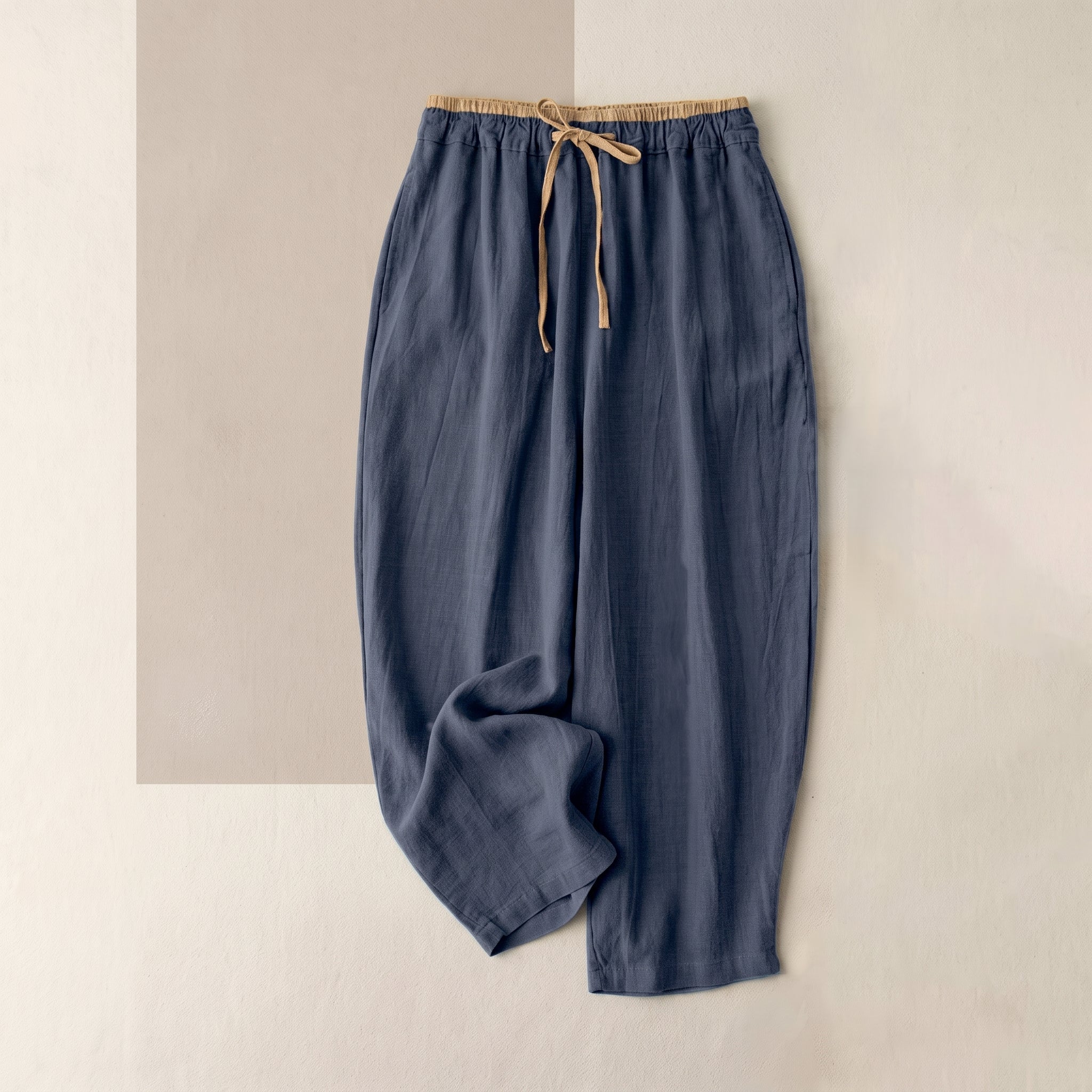 Beatrice - Women's  Summer Relaxed Drawstring Waist Trousers - Pants & Trousers - Olive Green - Davies & Cooper