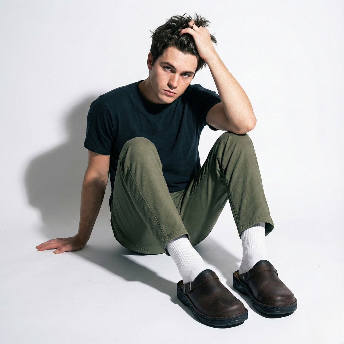 Benjamin – Elegant Orthopaedic Clogs – Slip-Resistant, Padded Sole - Shoes - Coffee - Davies & Cooper