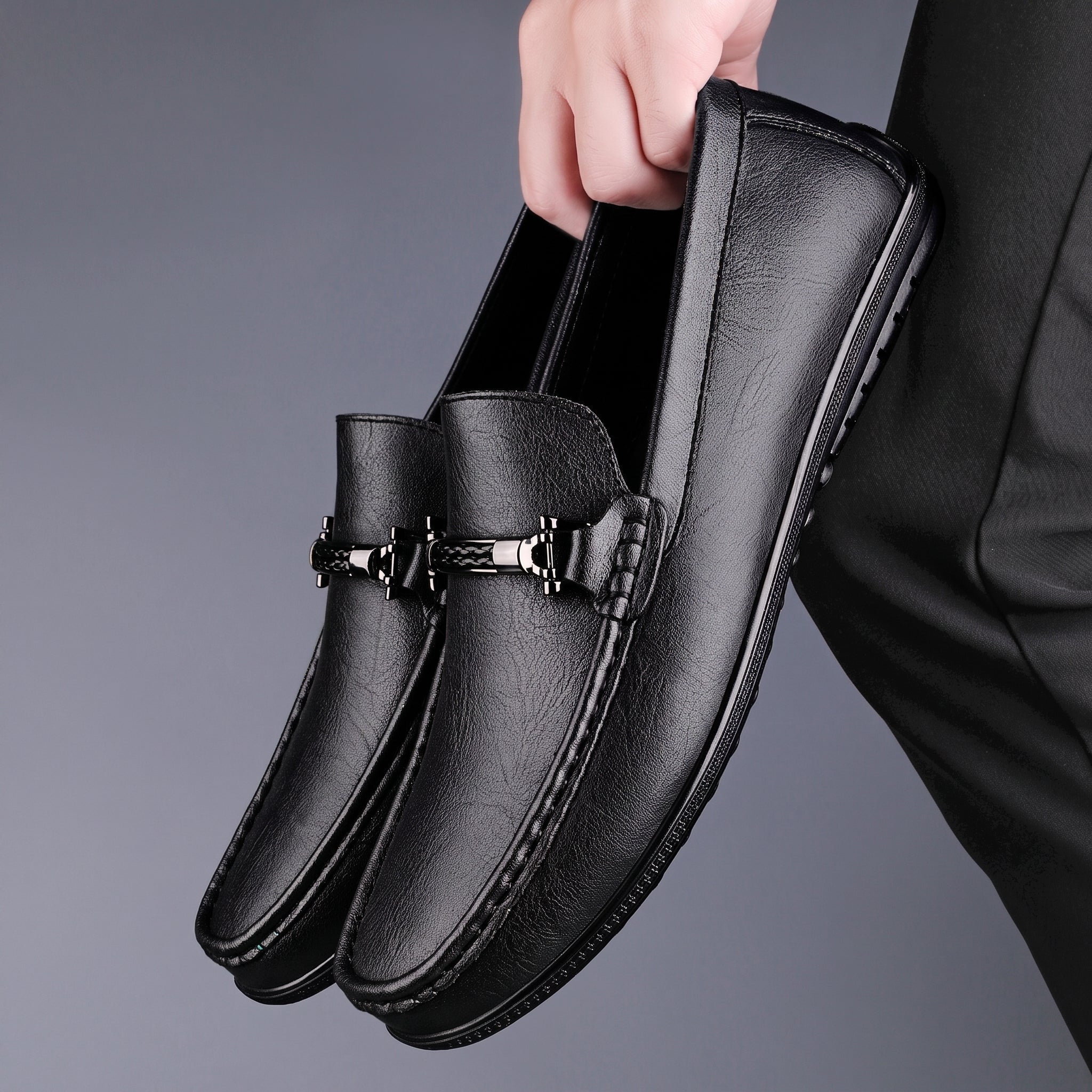 Brooks - Men's Smart Casual Loafers with Metal Bit Detail - Loafer - Black - Davies & Cooper
