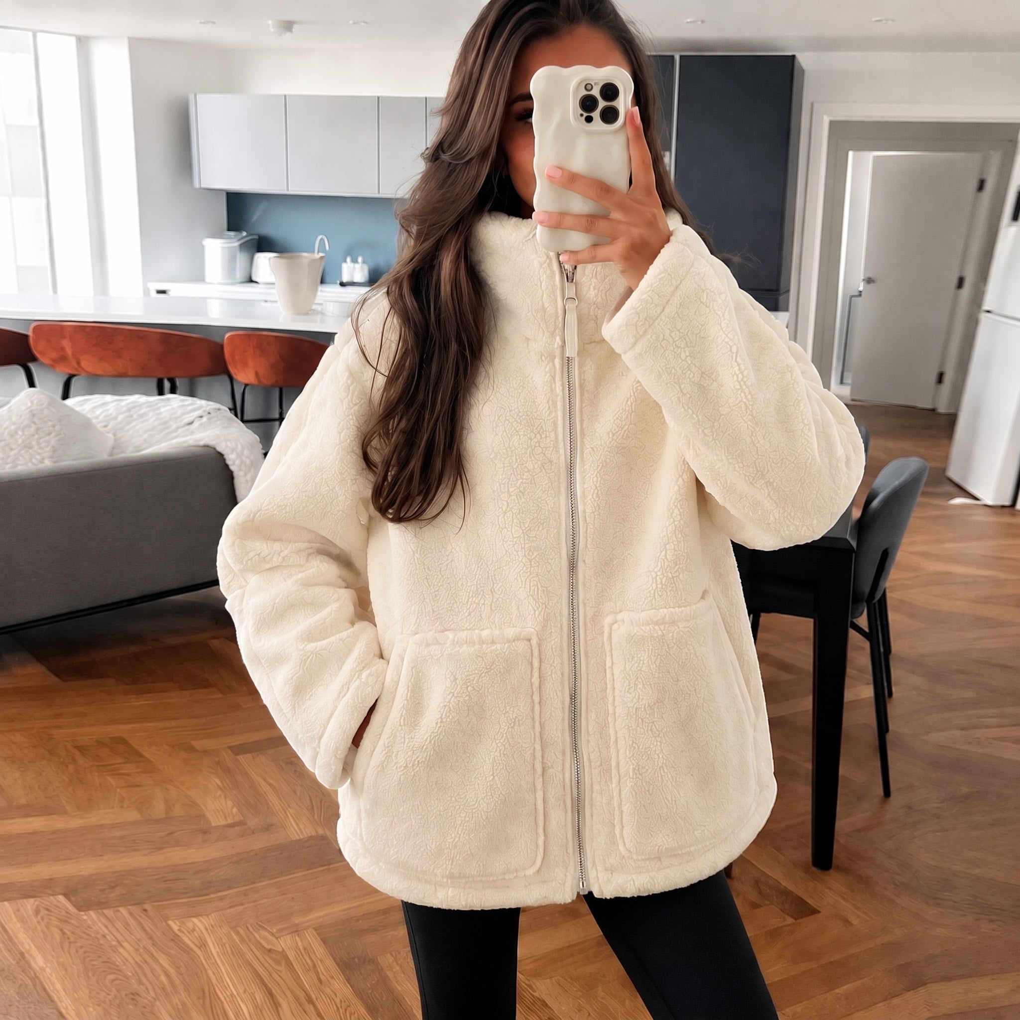 Isla - Women's Oversized Jacket with Stand Collar