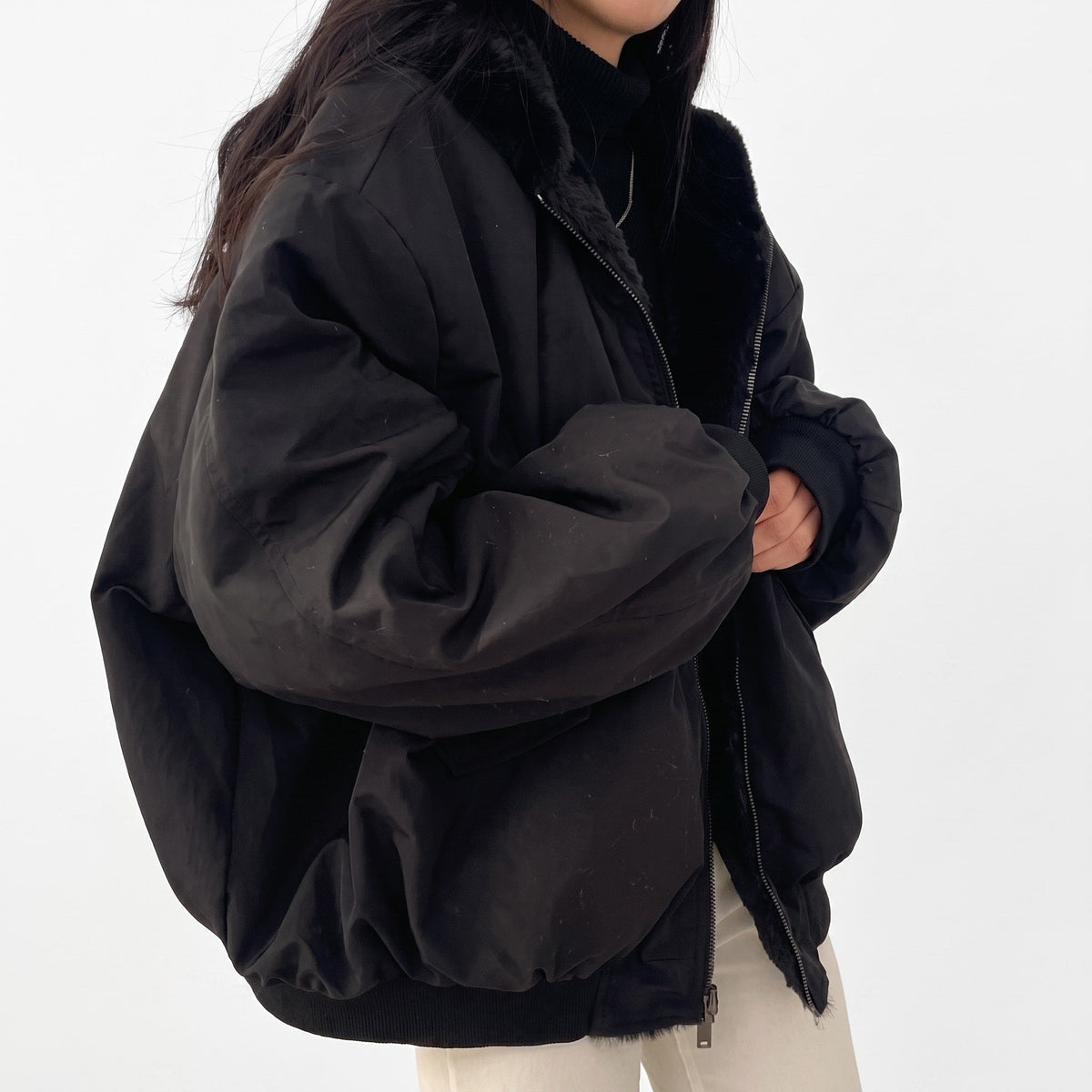 Caitlin - Women's Hooded Puffer Jacket with Zip Closure - Puffer Jackets - Black - Davies & Cooper