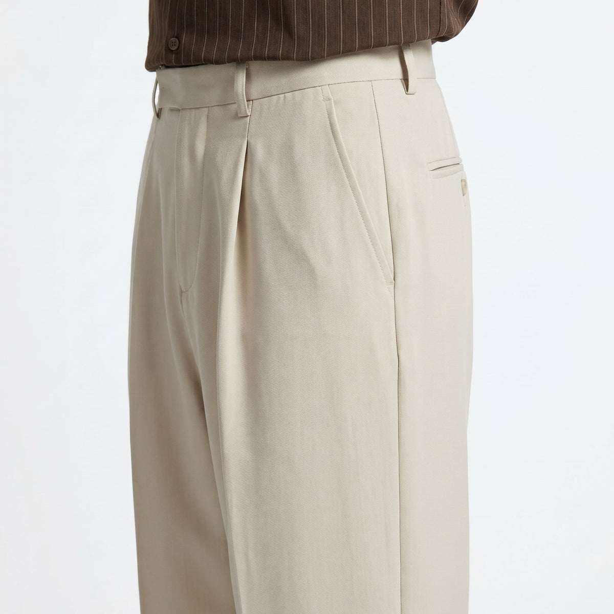 Caspian – Men's Straight-Leg Suit Trousers - Pants - Khaki - Davies & Cooper