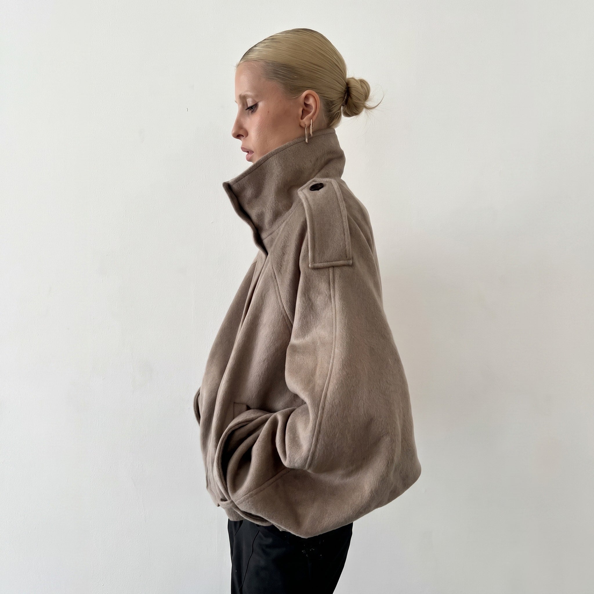 Sophie - Women's Oversized Funnel Neck Wool look Coat
