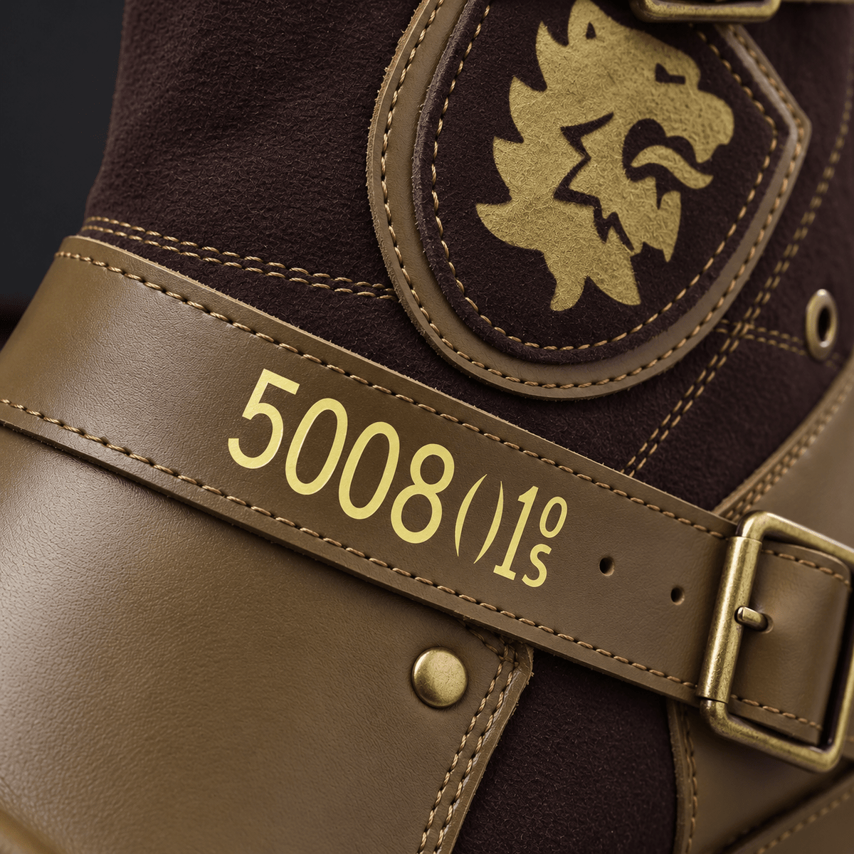 Charles - Men's Buckle Strap Ankle Boots with Shield Emblem Detail - Boots - Light Brown - Davies & Cooper