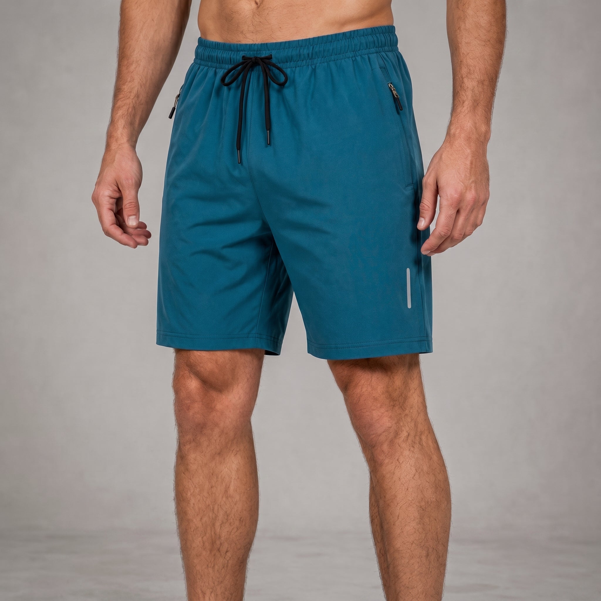 Charlie - Men's Summer Athletic Shorts with Zip Pockets - Shorts - Teal - Davies & Cooper