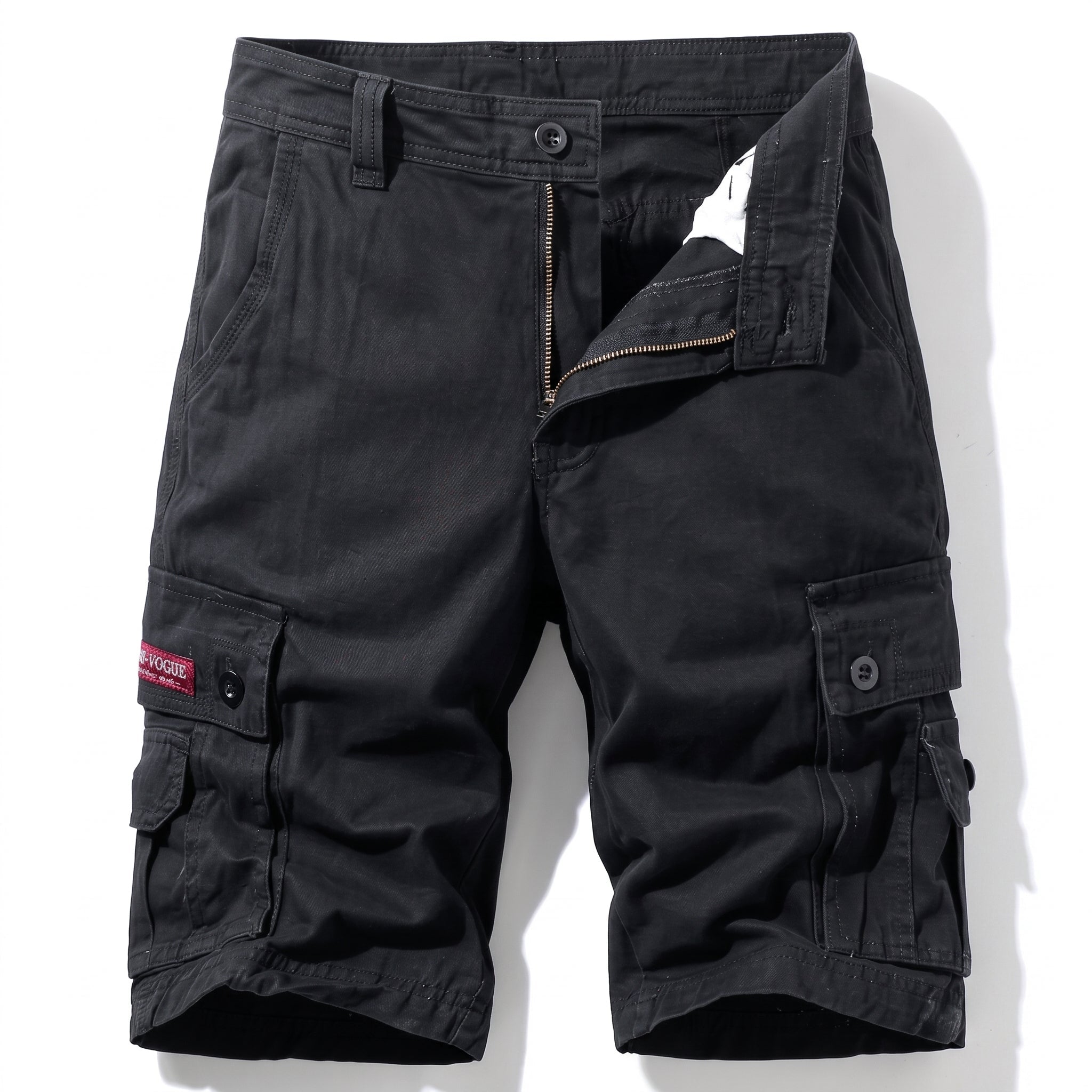 Charlie - Men's Summer Relaxed Fit Cargo Shorts - Shorts - Black - Davies & Cooper