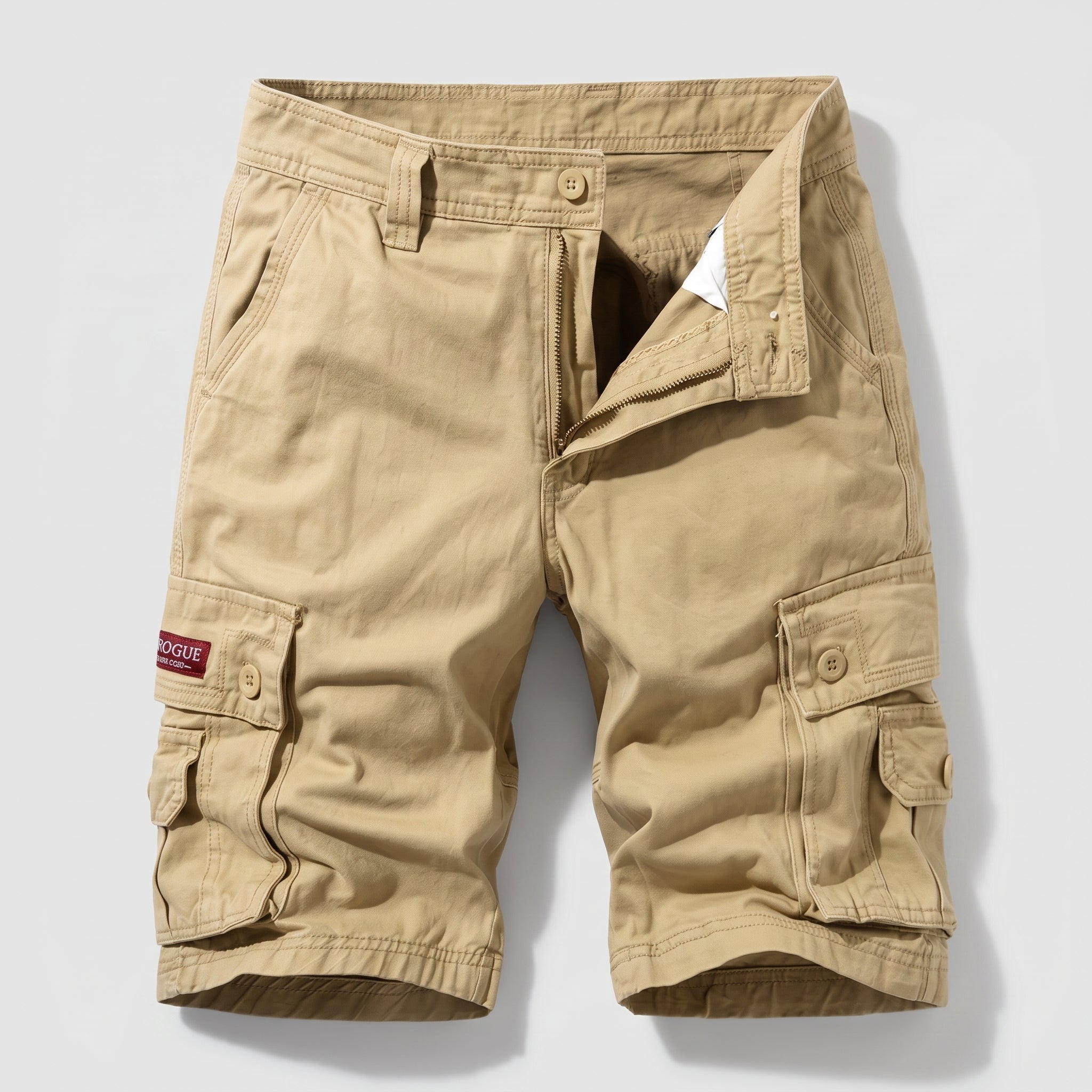 Charlie - Men's Summer Relaxed Fit Cargo Shorts - Shorts - Khaki - Davies & Cooper