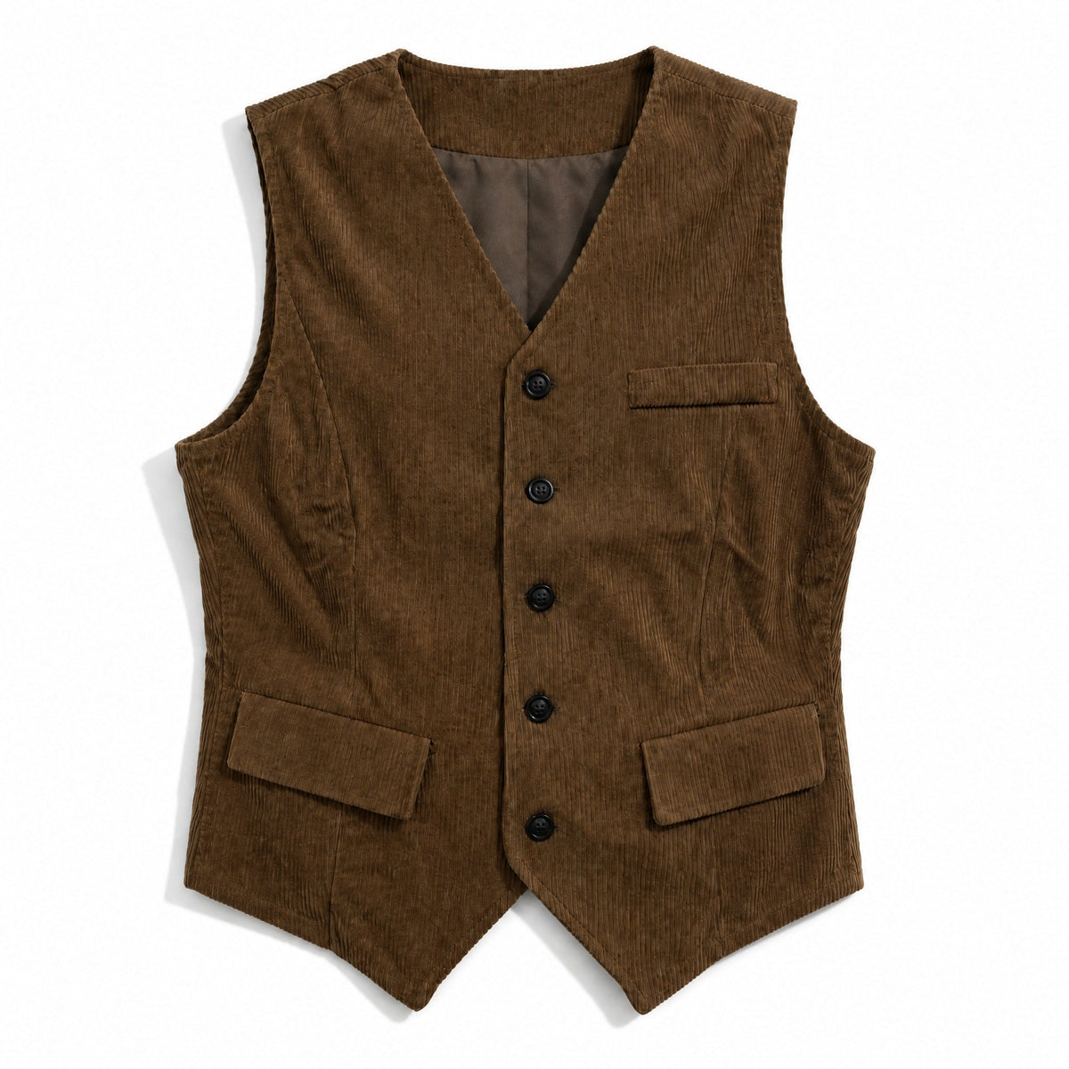 Charlie - Men's Vintage Textured Notch Lapel Jacket with Waistcoat Set - Blazers - Brown - Davies & Cooper
