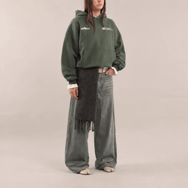 Charlotte - Unisex Oversized Pullover Hoodie with Kangaroo Pocket - Hoodies - Green - Davies & Cooper