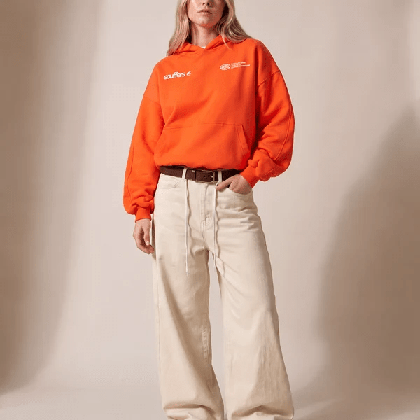 Charlotte - Unisex Oversized Pullover Hoodie with Kangaroo Pocket - Hoodies - Orange - Davies & Cooper