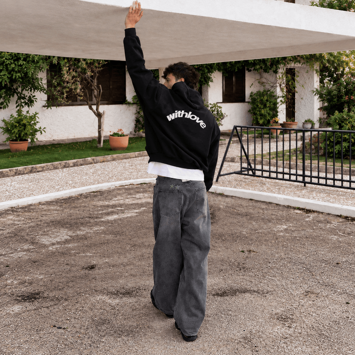 Charlotte - Unisex Oversized Pullover Hoodie with Kangaroo Pocket - Hoodies - Black - Davies & Cooper