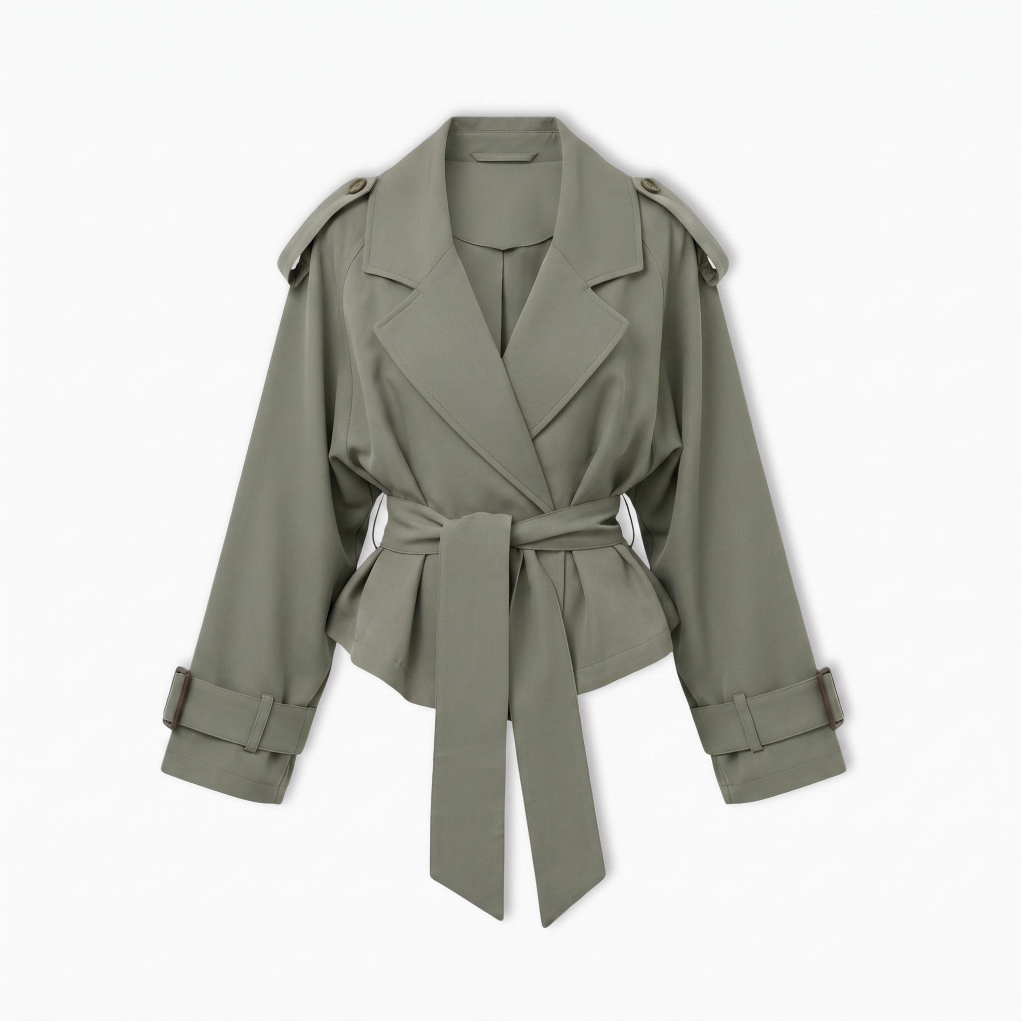 Sophie - Women's Belted Trench Jacket with Notched Lapel Collar