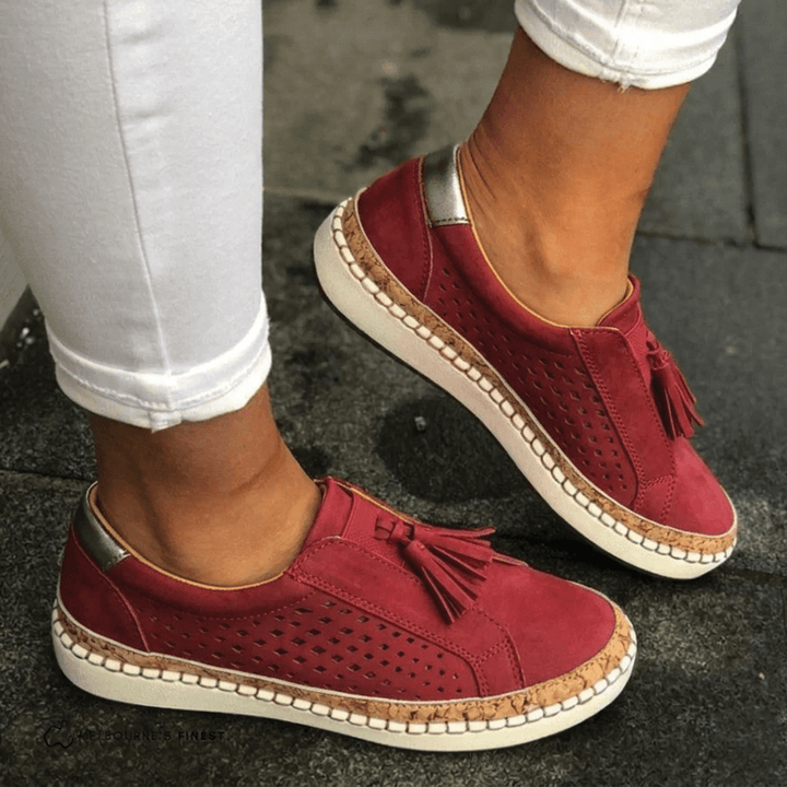 Daisy - Women's Casual Breathable Loafers - Loafers - Red - Davies & Cooper