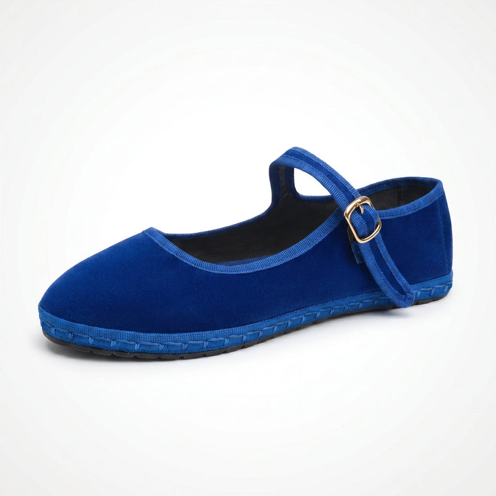 Daisy - Women's Mary Jane Ballet Flats with Buckle Strap - Sandals - Blue - Davies & Cooper