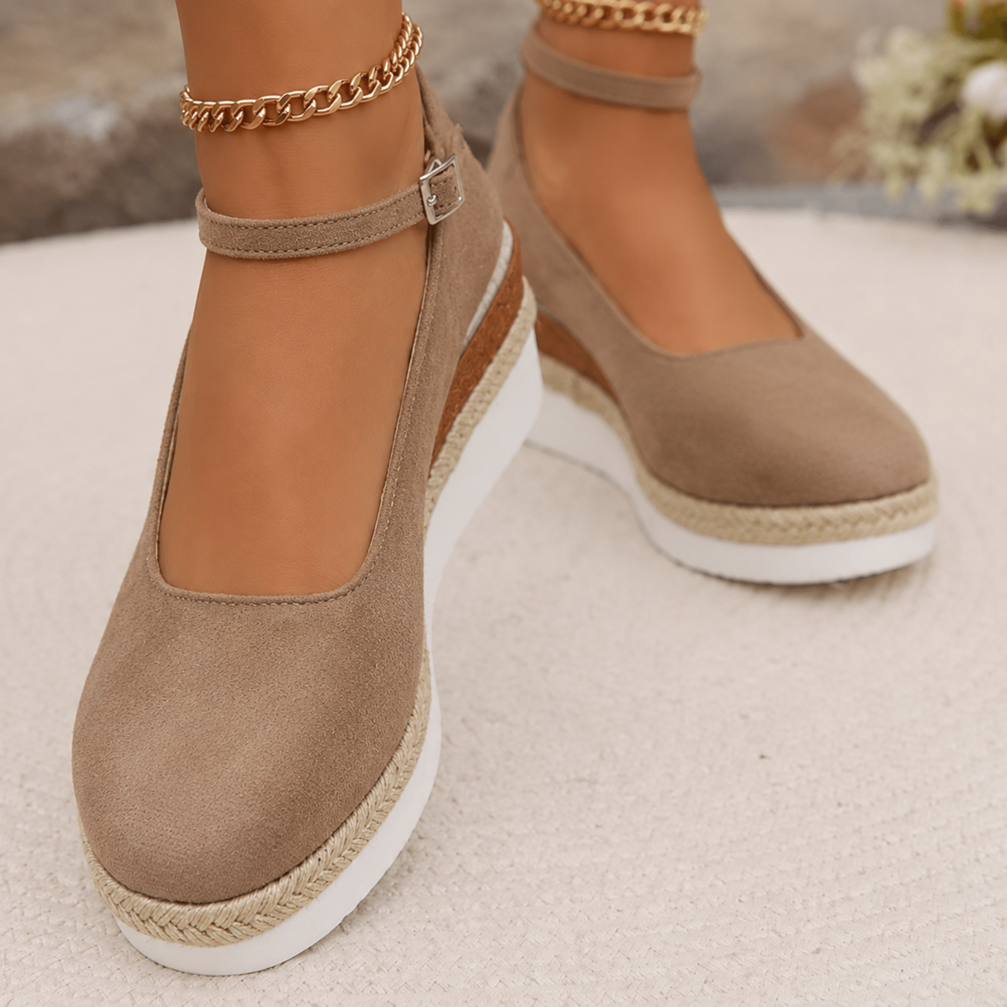Daisy - Women's Orthopaedic Slingback Wedge Sandals - Sandals - Khaki - Davies & Cooper