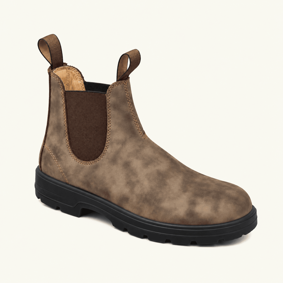 Daisy - Women's Slip-On Chelsea Boots with Elastic Gusset Pull Tabs - Boots - Brown - Davies & Cooper