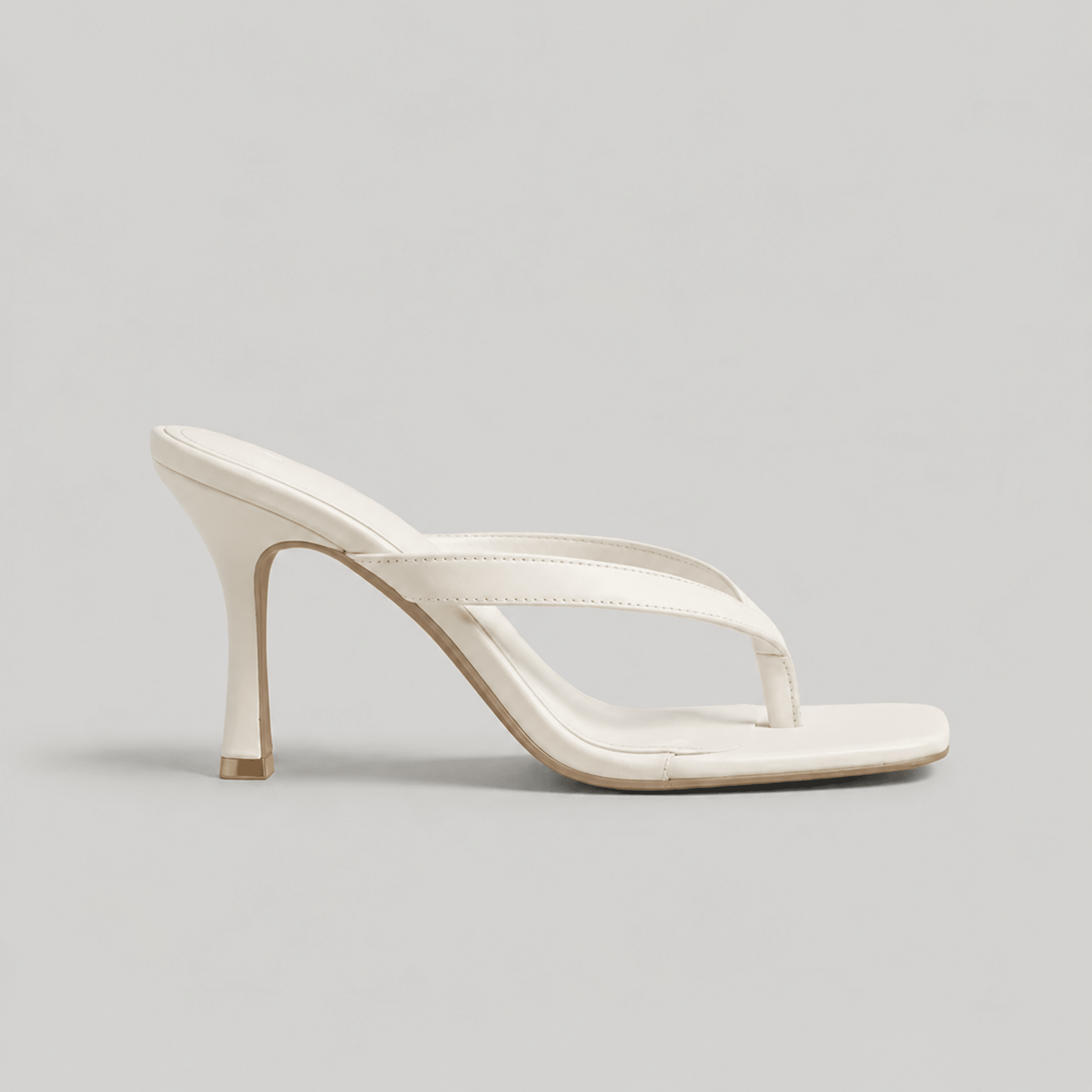 Daisy - Women's Stiletto Heel Thong Heeled Sandals - Heels - White - Davies & Cooper