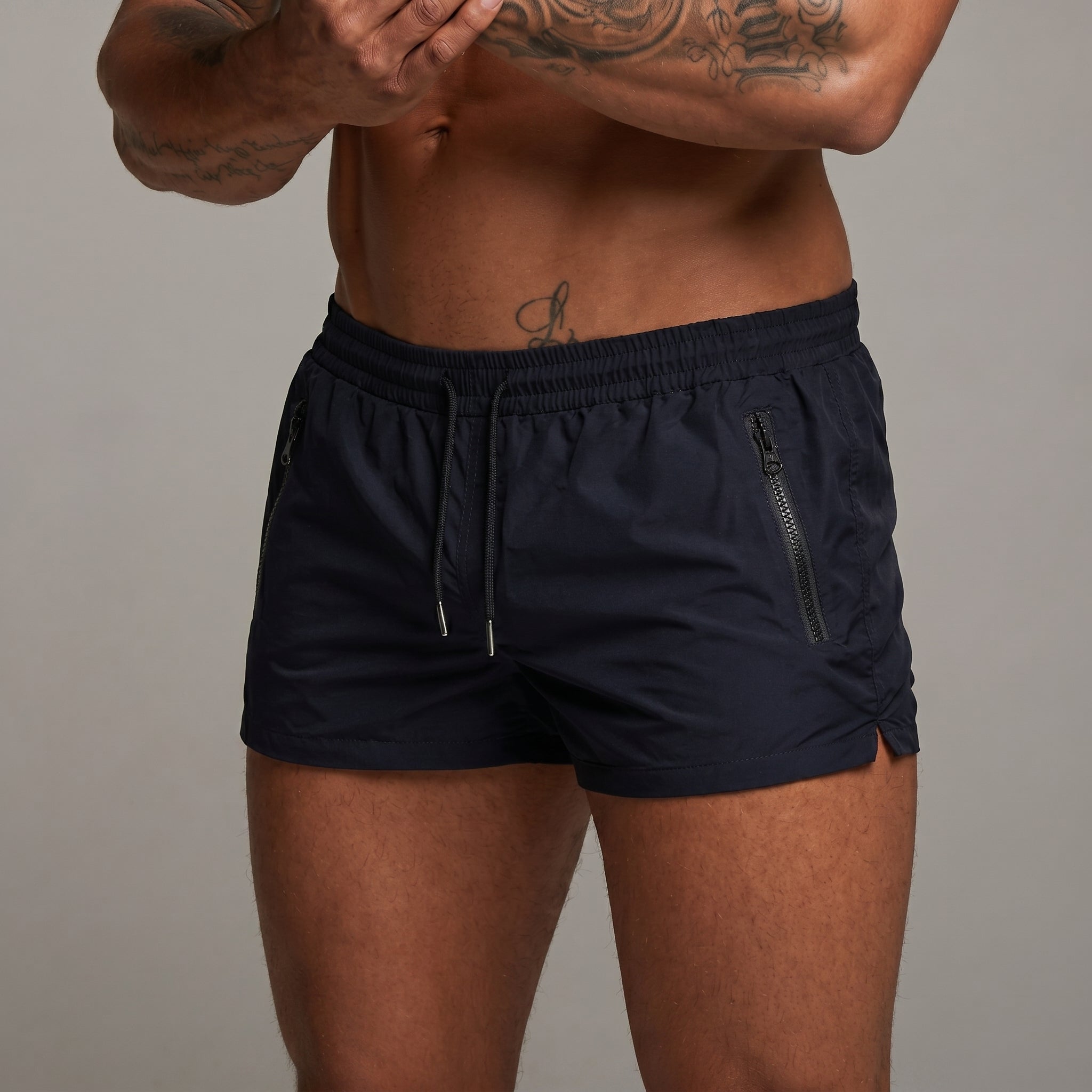 David - Men's Summer Zip Pocket Swim Shorts - Shorts - Navy Blue - Davies & Cooper