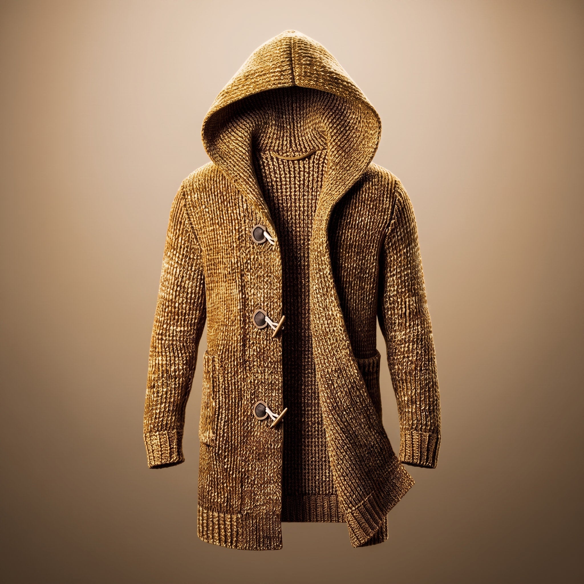Charlie - Men's Hooded Longline Cardigan with Toggle Buttons