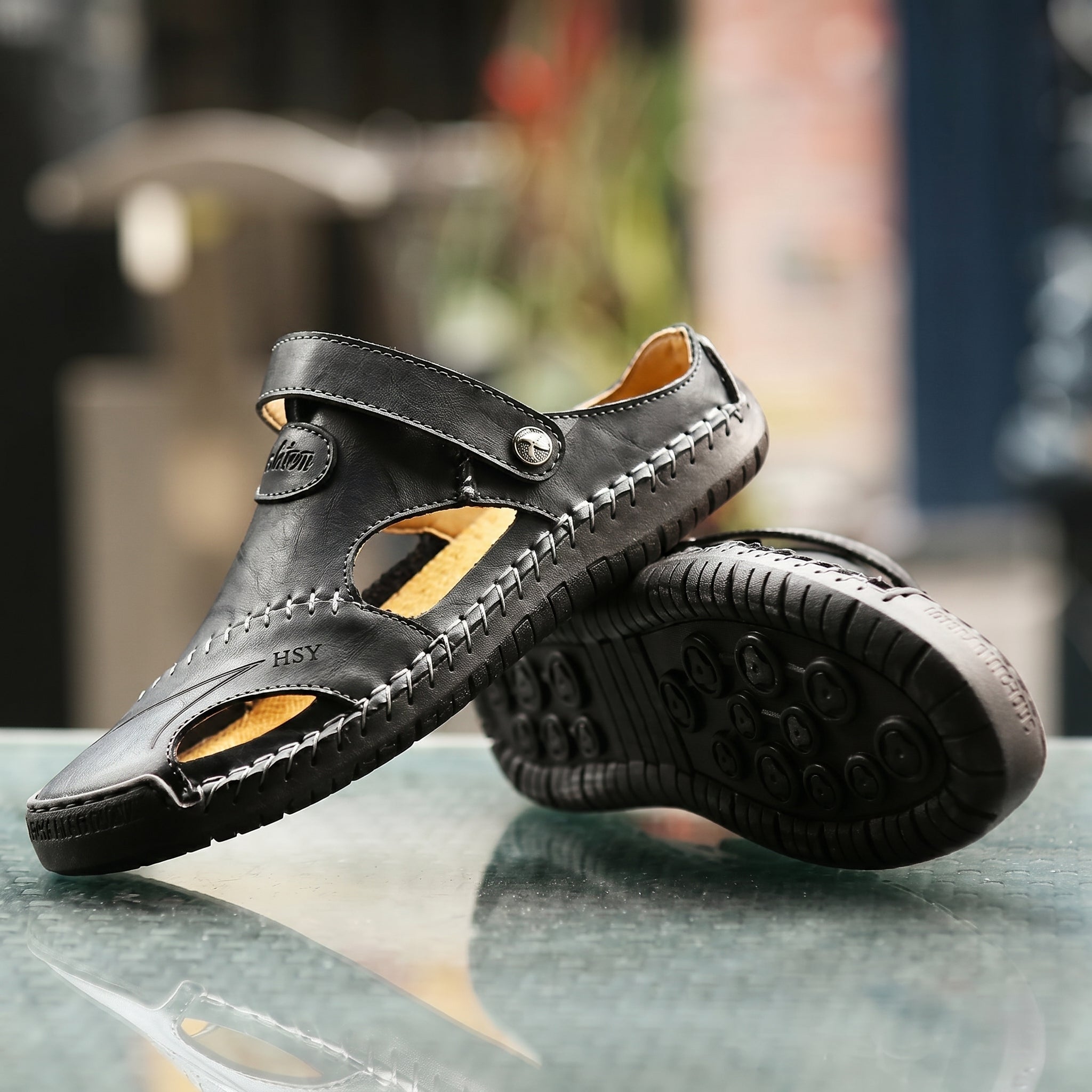 Dean - Men's Orthopaedic Closed Toe Sandals with Ankle Strap