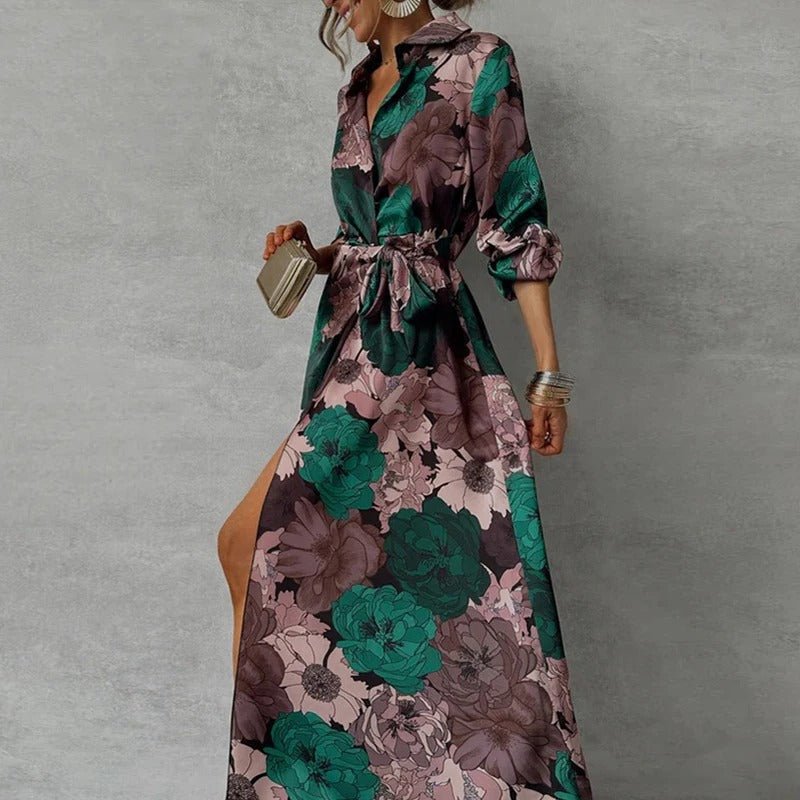 Clara - Women's Floral Wrap Long Sleeves Maxi Dress