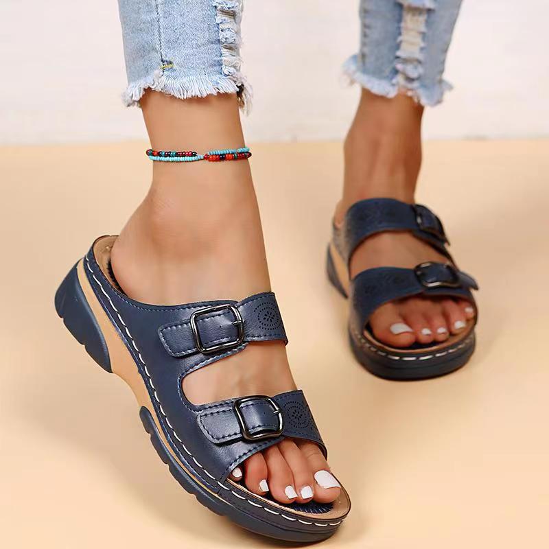 Alice - Women's Orthopaedic Double Buckle Slides