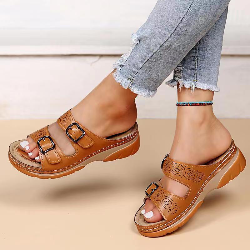 Alice - Women's Orthopaedic Double Buckle Slides