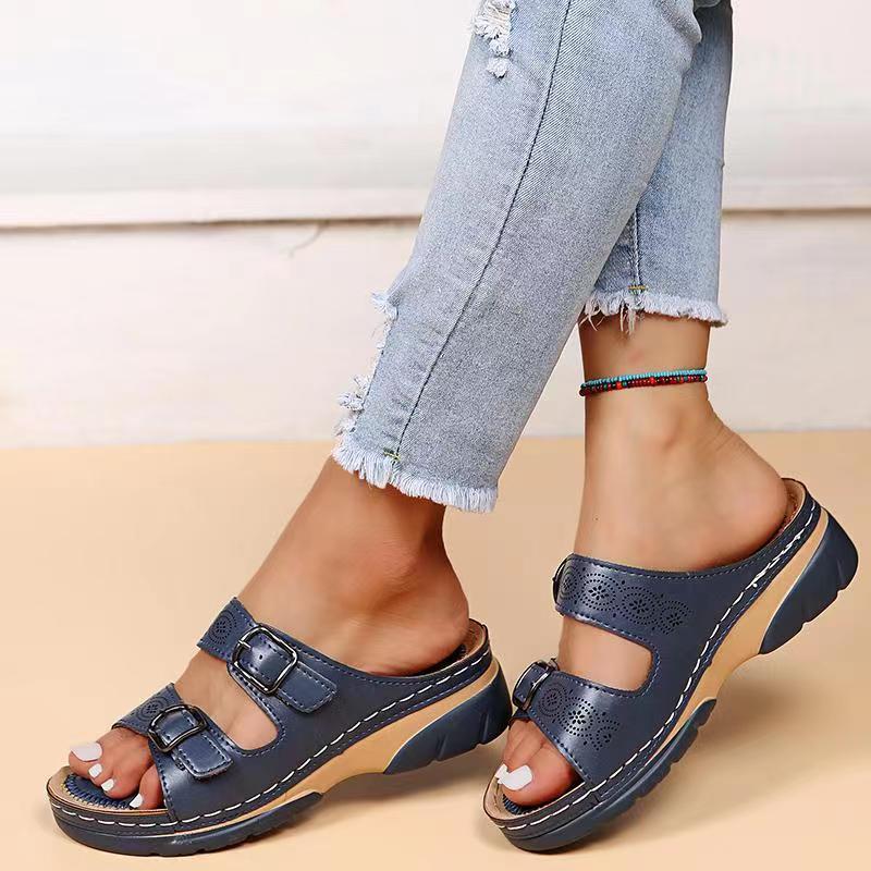 Alice - Women's Orthopaedic Double Buckle Slides