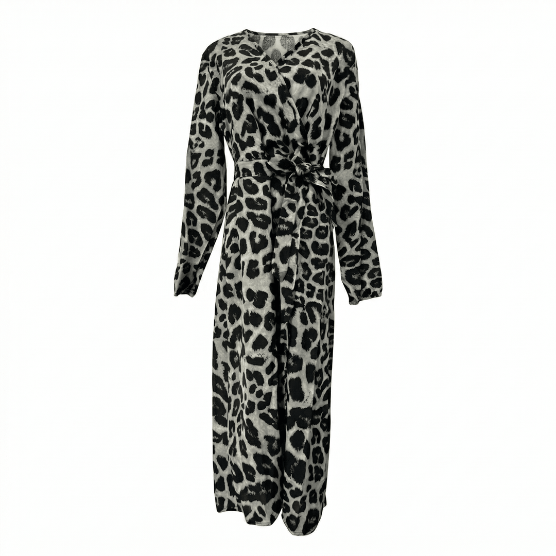Diana – Women's Casual Wrap Printed Maxi Dress - Maxi Dress - Black - Davies & Cooper