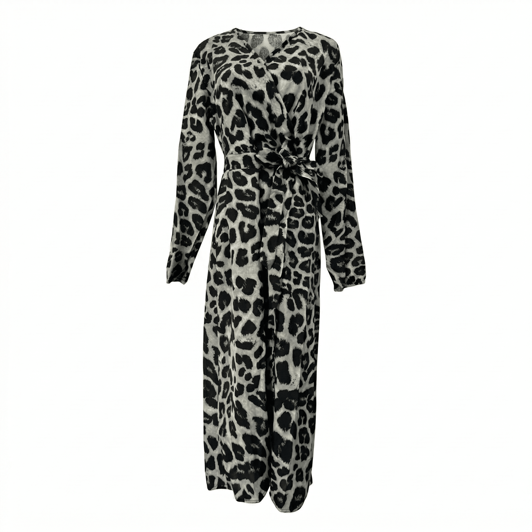 Diana – Women's Casual Wrap Printed Maxi Dress - Maxi Dress - Black - Davies & Cooper