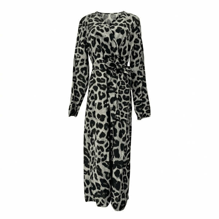 Diana – Women's Casual Wrap Printed Maxi Dress - Maxi Dress - Black - Davies & Cooper