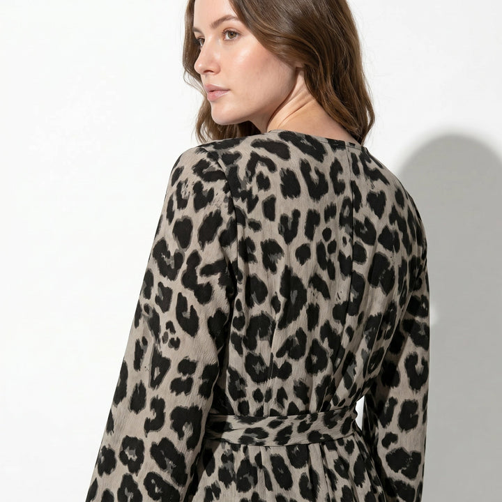 Diana – Women's Casual Wrap Printed Maxi Dress - Maxi Dress - Black - Davies & Cooper