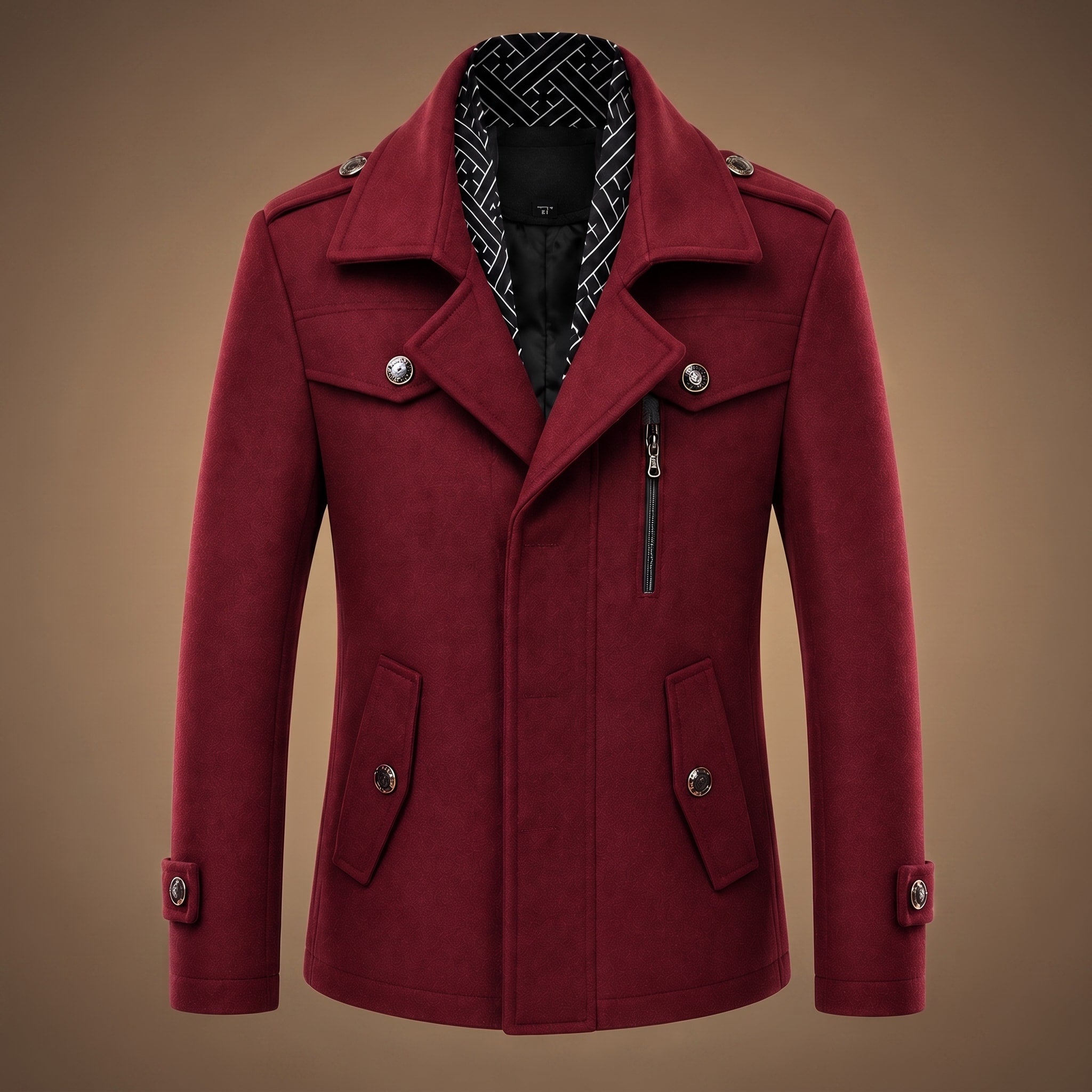 Oliver - Men's Tailored Longline Overcoat with Multiple Pockets