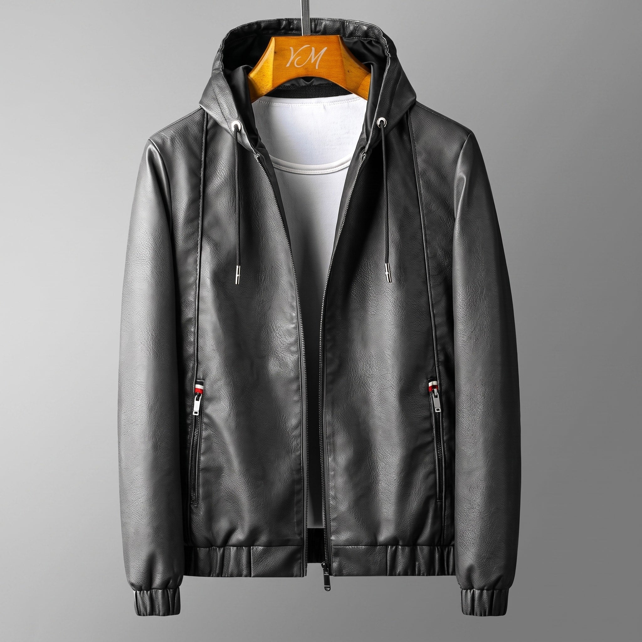 Oliver - Men's Hooded Zip-Up Jacket with Zip Pockets and Drawstring Hood