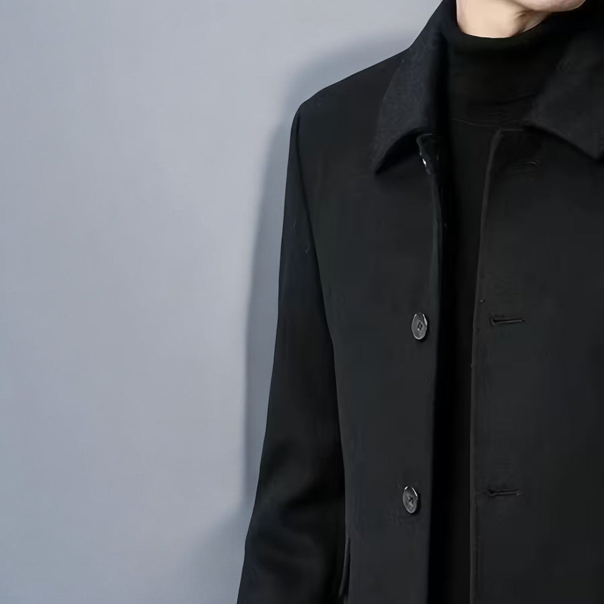 Eduard – Men's Coat Single-Breasted Winter - Coats - Black - Davies & Cooper