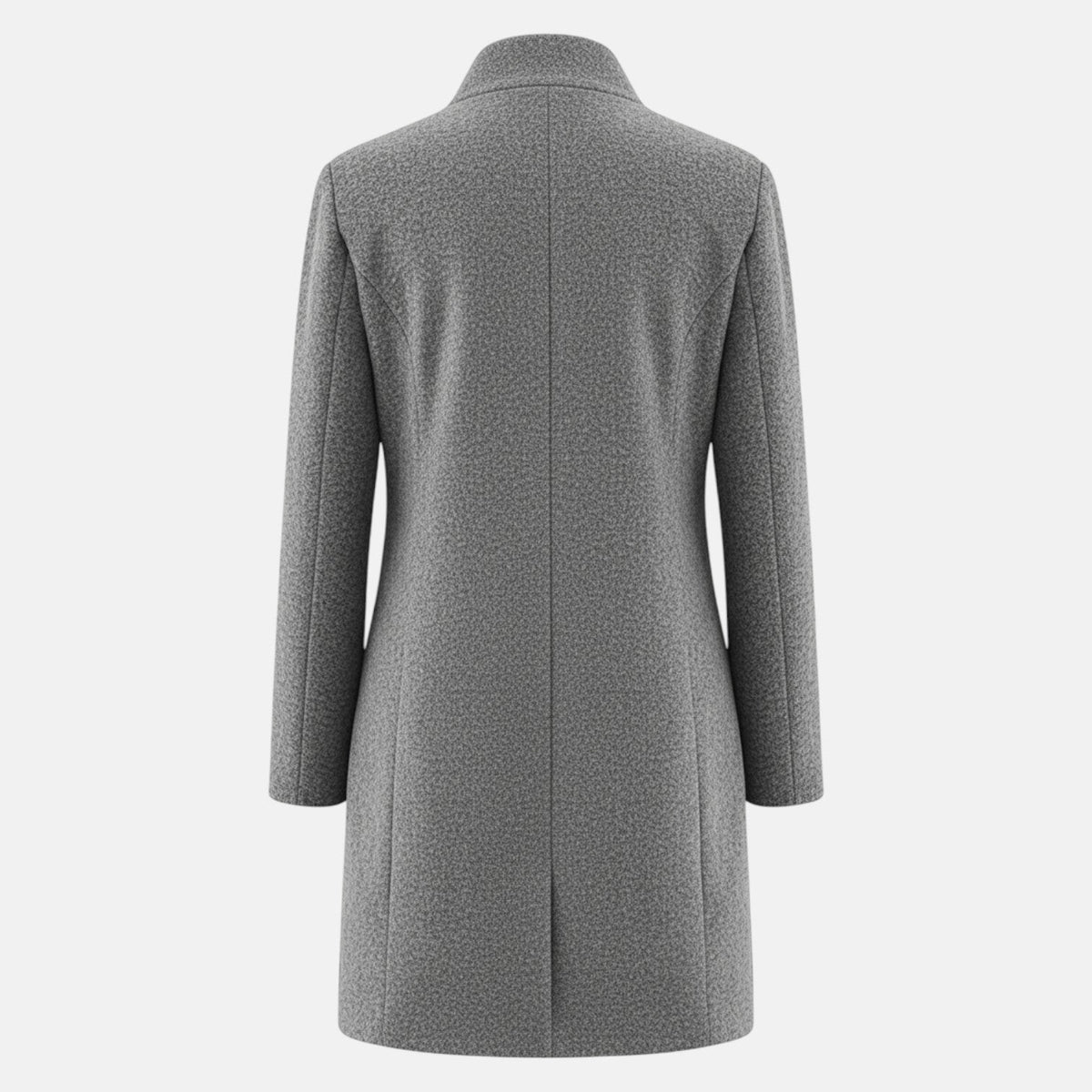 Elara – Women's Coat with Stand-Up Collar and Pockets - Coats - Light Grey - Davies & Cooper