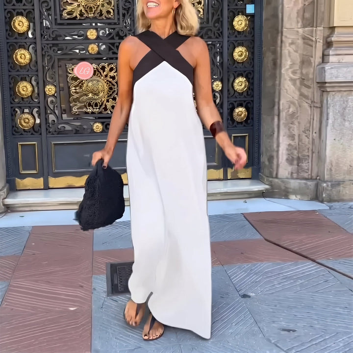 Elena - Women's Summer Cross Strap Maxi Dress - Maxi Dress - White - Davies & Cooper