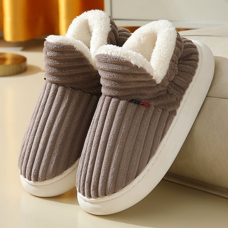 Elke – Non-Slip Plush House Slippers - Slippers - Brown - Davies & Cooper