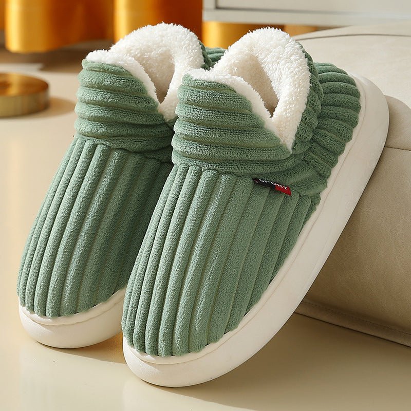 Elke – Non-Slip Plush House Slippers - Slippers - Green - Davies & Cooper