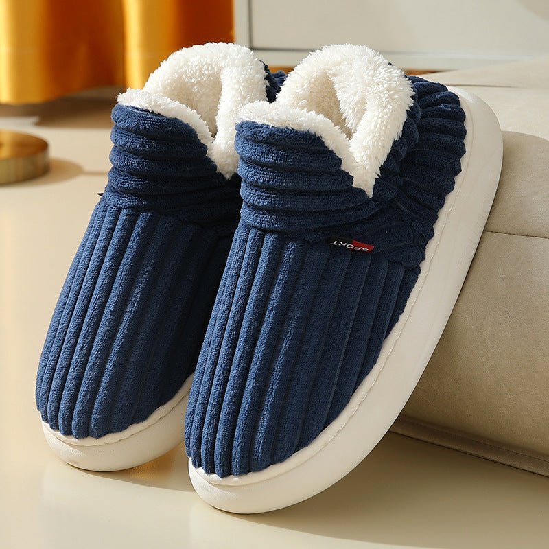 Elke – Non-Slip Plush House Slippers - Slippers - Blue - Davies & Cooper