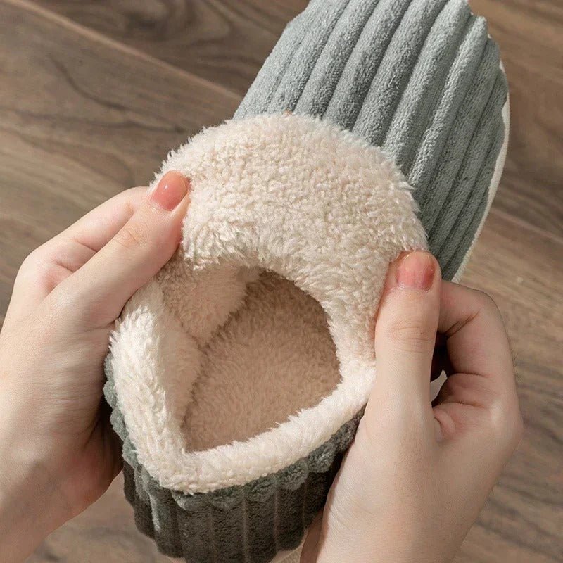 Elke – Non-Slip Plush House Slippers - Slippers - Grey - Davies & Cooper