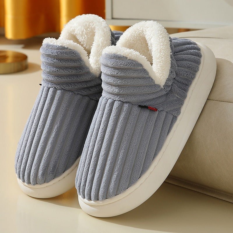 Elke – Non-Slip Plush House Slippers - Slippers - Grey - Davies & Cooper